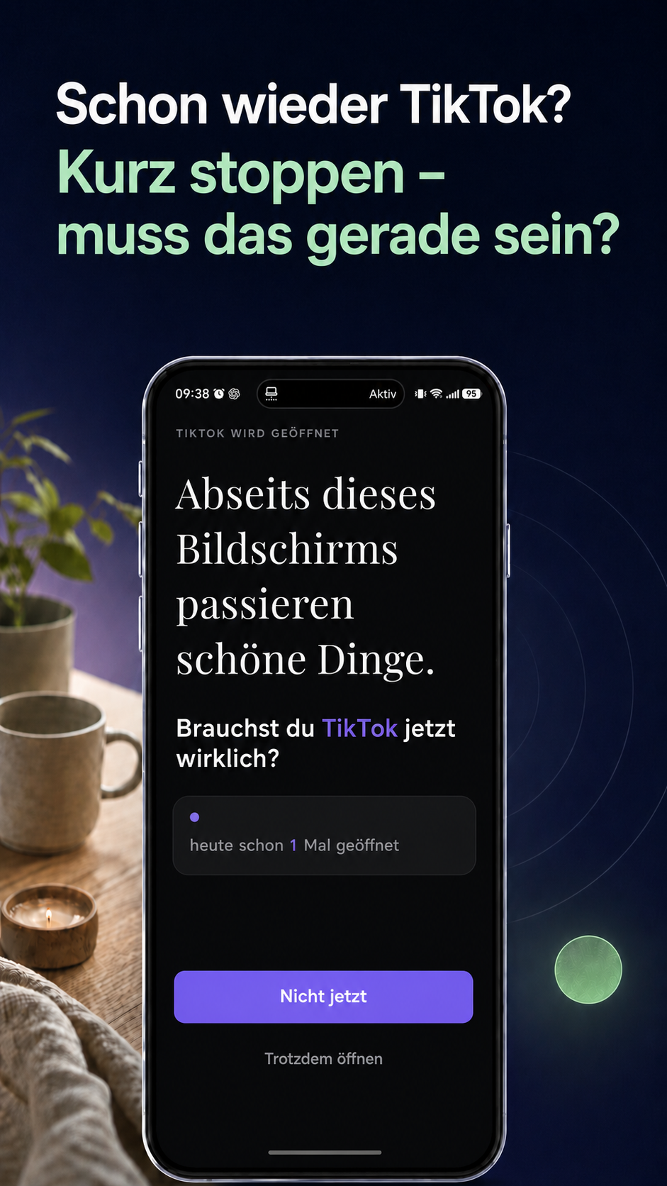 LoopCut Pause vor dem Öffnen von TikTok